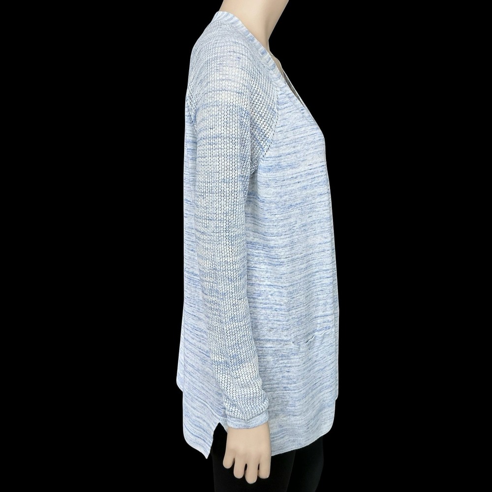 Talbots Cardigan Women Medium Blue Open Long Sleeve Knit Pockets NWT - Picture 3 of 15